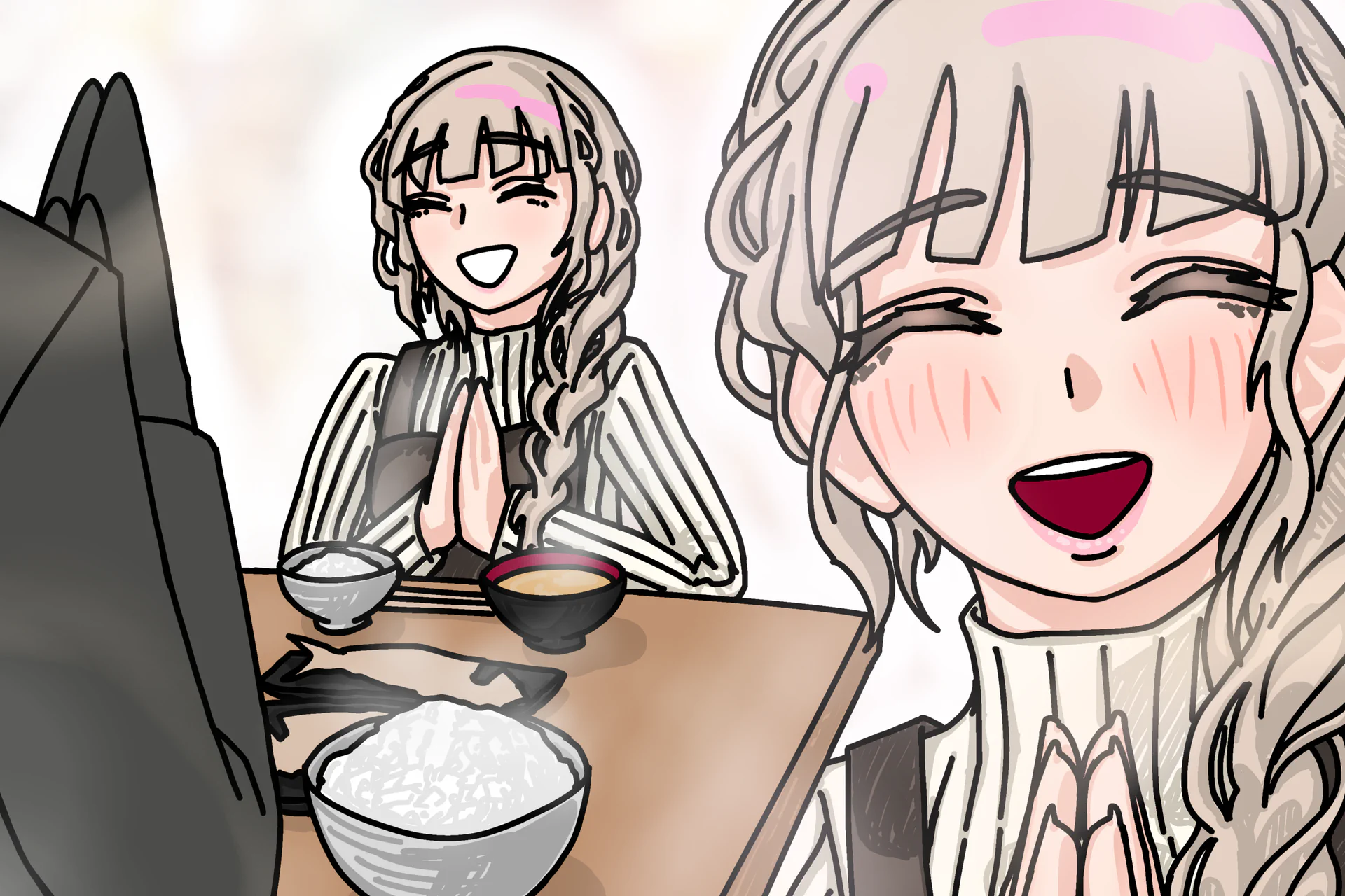幸城ひなの食事シーンCG